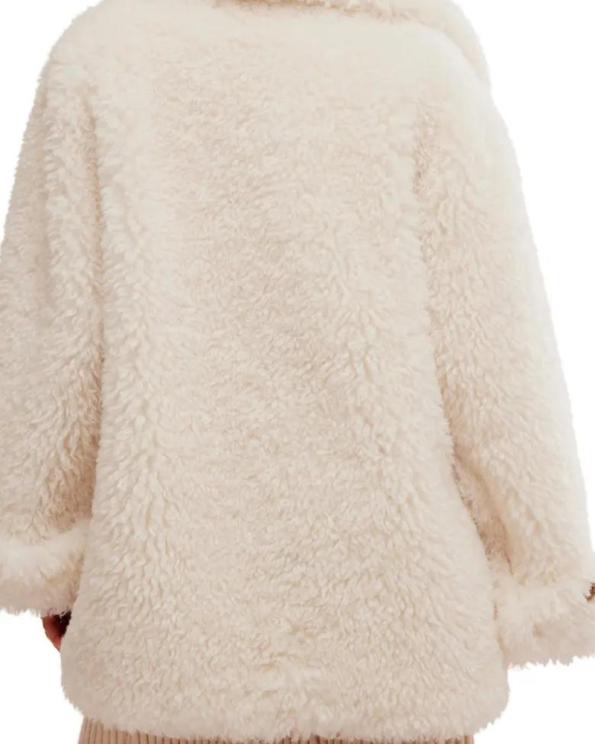 free people sophie faux fur Blanc De Blanc peacoat.