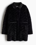 Fluffy Light Black Fur Coat