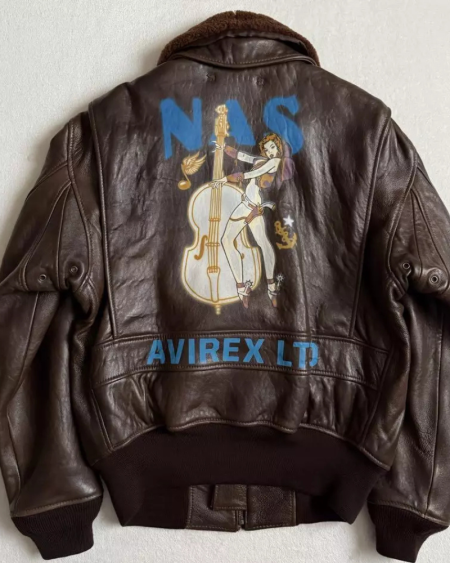 Girl Kiwami Avirex G-1 Brown Leather Flight Jacket