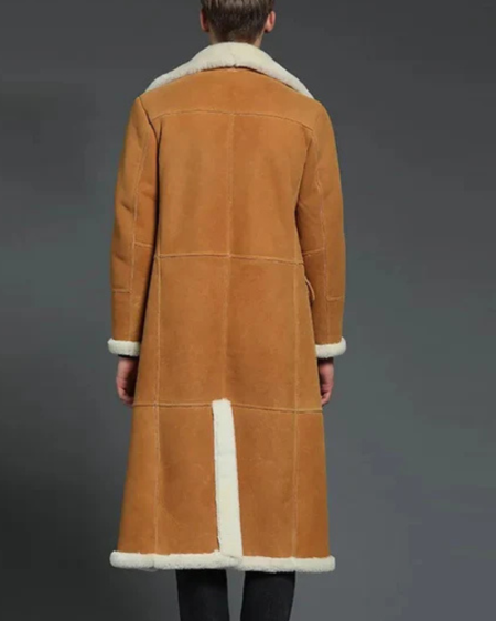 Men's B-3 Shearling Winter Windbreaker Long Coat