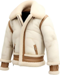 Men’s B3 Aviator Genuine Sheepskin Sherpa Lined Flight White Leather Jacket