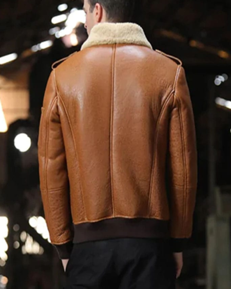 Mens Brown B3 Flight Airforce Sheepskin Jacket
