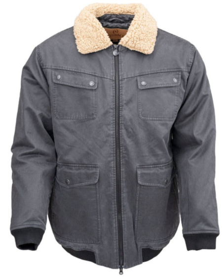 Men’s Ezra Iron Grey Cotton Flight Aviator Jacket