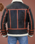 Men’s Raf Black B-3 Bomber Flying Aviator Shearling Fur Leather Jacket