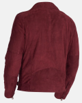 Motorcycle Men’s Deep Maroon Suede Leather Jacket