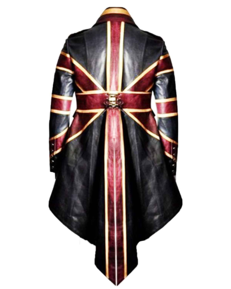Motorcycle Men's Vintage Union Jack Tail Coat