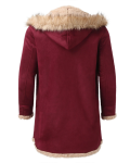 Outfmvch B-7 Red Sheepskin Leather Hooded Jacket