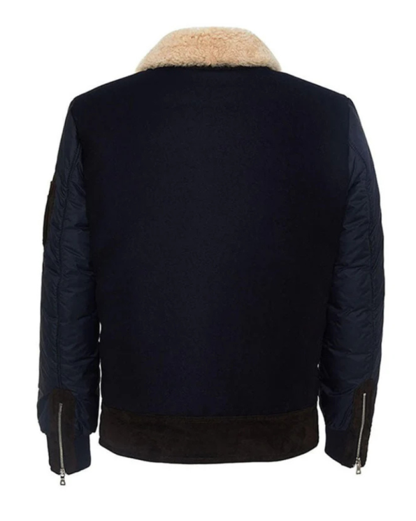 Robert Aviator Navy Blue Wool Jacket