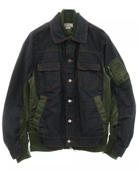 S A.P.C. 'Eimi Denim Ma-1 Docking Indigo Flight Jacket