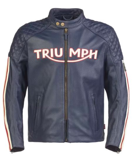 Triumph Men's Blue Motorcycle Braddan Air Race Jacket