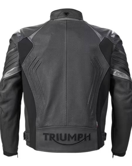 Triumph Triple Perforated Black Motorcycle Jacket