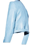 Women’s Baby Blue Motorcycle Leather Jacket