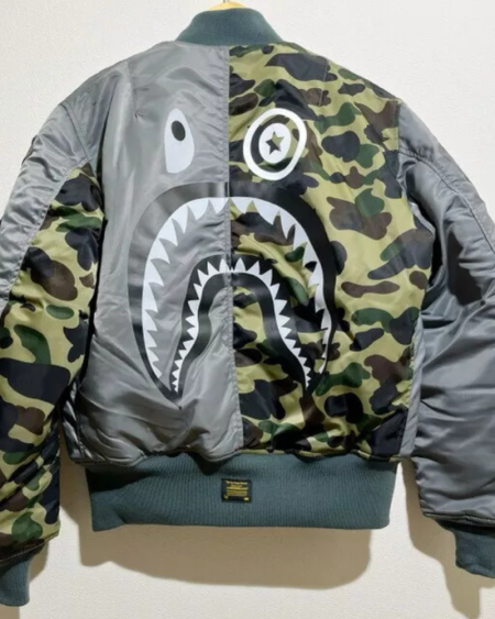A Bathing Ape Alpha Industries Shark Ma-1 Bomber Jacket