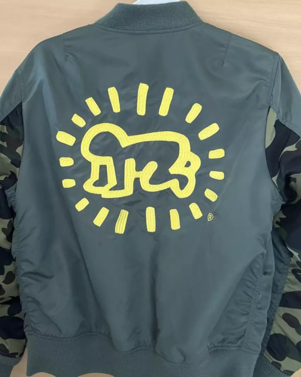 A Bathing Ape Keith Haring Ma-1 Limited Edition Green Jacket
