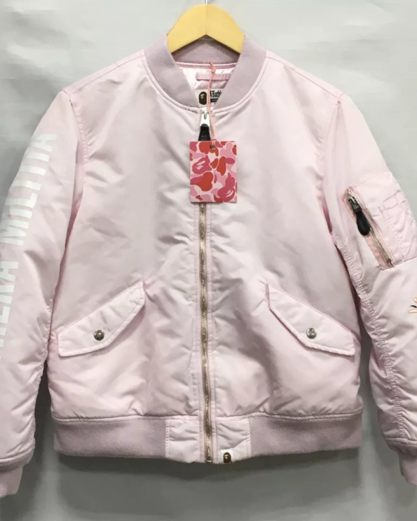 A Bathing Ape Ma-1 White Flight Jacket