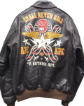 A Bathing Ape The Real Mccoy's A-2 Horsehide Flight Brown Leather Jacket