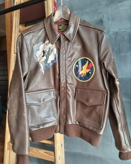 AERO LEATHER A-2 Brown Genuine Leather Flight Jacket