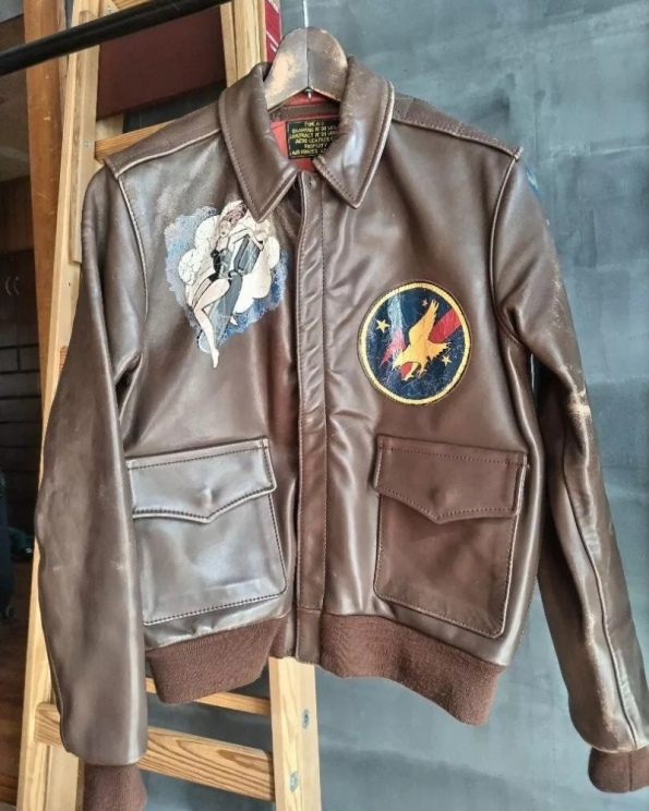 AERO LEATHER A-2 Brown Genuine Leather Flight Jacket