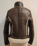 Avirex Type B-3 Hooded Shearling Brown Leather Jacket