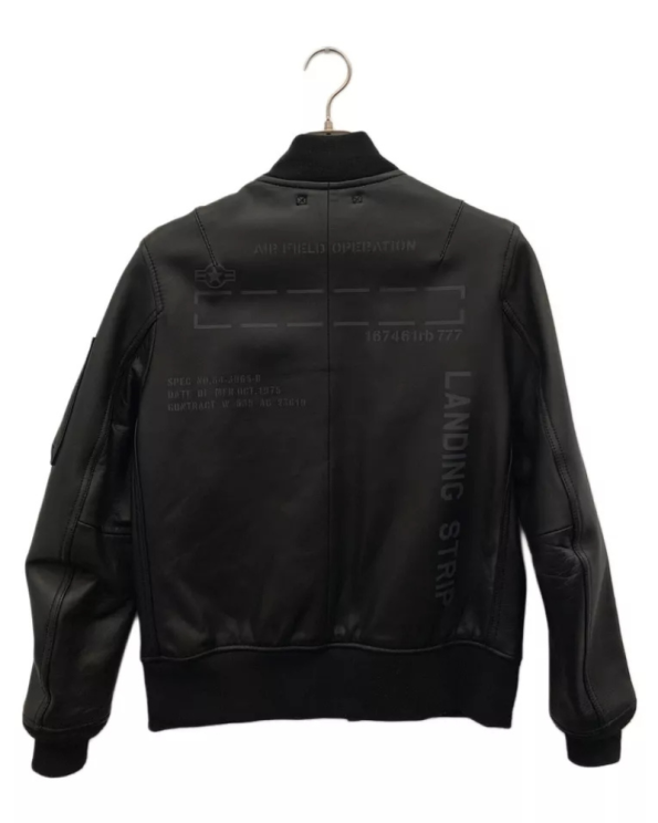 Avirex Black Leather Ma-1 Flight Jacket.