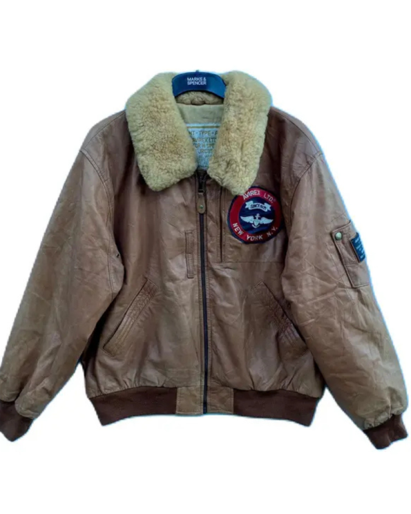 Avirex New York Type G-1 Soft Leather Jacket With Fur