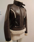 Avirex Type B-3 Hooded Shearling Brown Leather Jacket