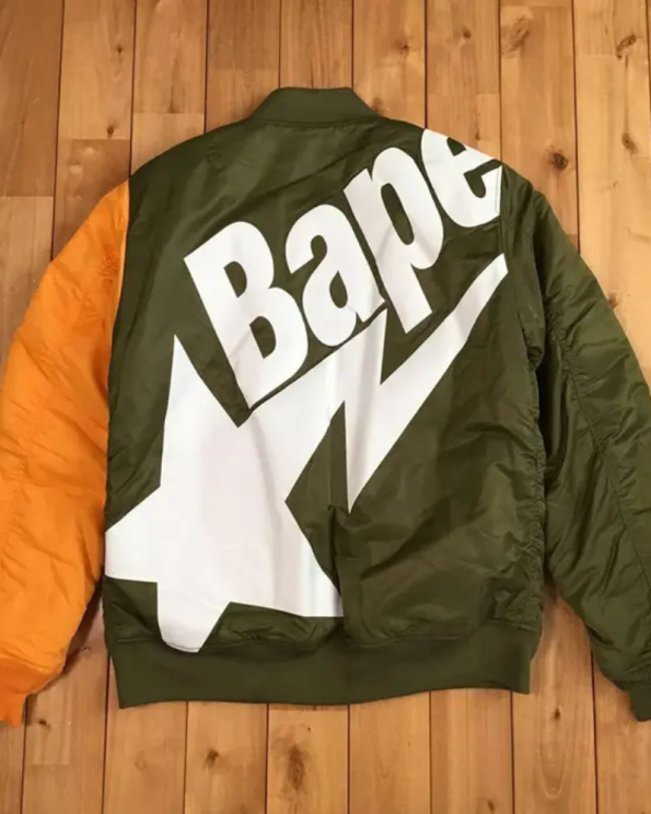 BAPE STA A Bathing Ape Star Logo Ma-1 Bomber Jacket