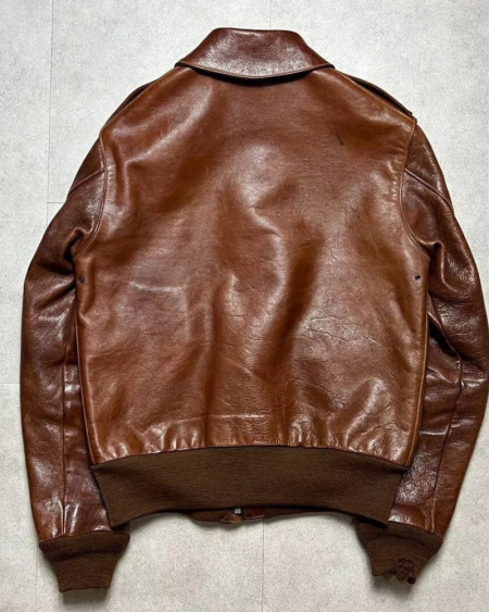 BUZZ RICKSON'S Rough Wear A-2 Brown Leather Jacket