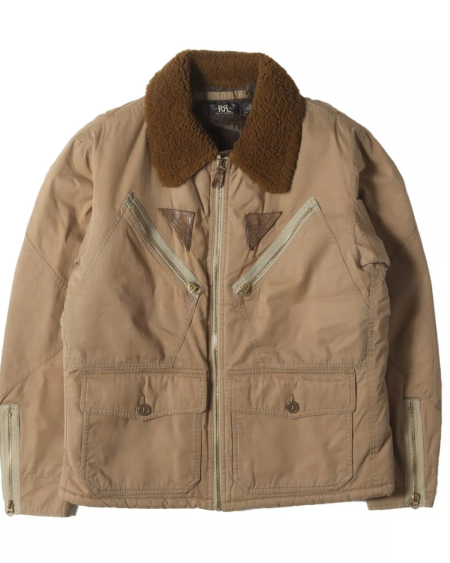 Boa Marshall Flight Khaki A-2 Collar Shearling Jacket