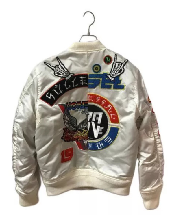 Diesel Ma-1 White Satin Jacket