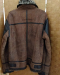 EDWIN Type B-3 Leather Brown Flight Mouton Bomber Jacket