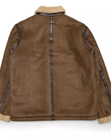 Houston B 3 Flight Mouton Brown Leather Jacket