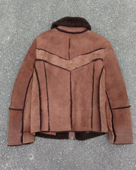 Leather Sherpa Unbrand Reconstructed B-3 Dark Brown Jacket