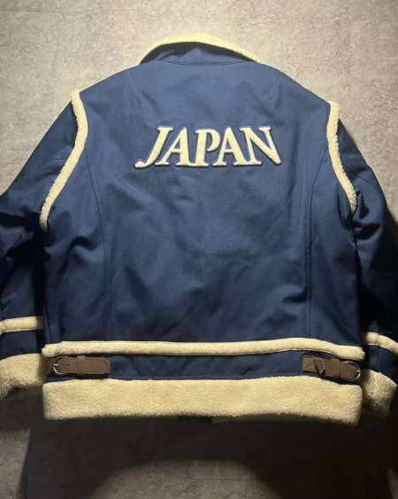 MIZUNO B-3 Leather Flight Mouton Nagano Olympics Bomber Jacket