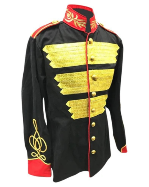 Military Style Gold Bullion Ribbons Hussar Parade Jacket