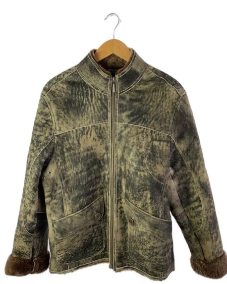 North Beach Mouton B-3 Blouson Sheep Beige Leather Jacket
