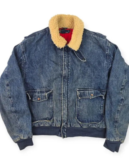 Polo Ralph Lauren A-2 Shearling Blue Flight Bomber Jacket