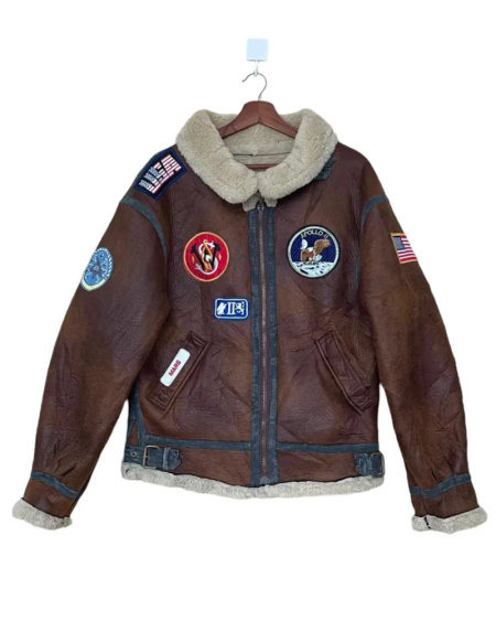 Rare Vintage NY Project Shearling Aviator B-3 Fur Jacket