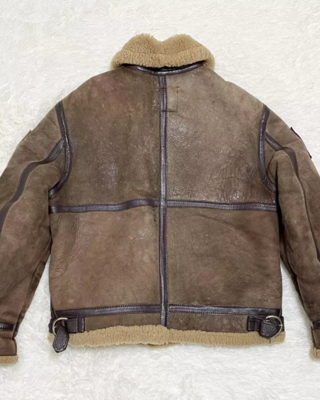 Schott B-3 Mouton Brown Leather Jacket