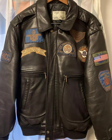 Schott Men Freedom A-2 Patchwork Flight Jacket
