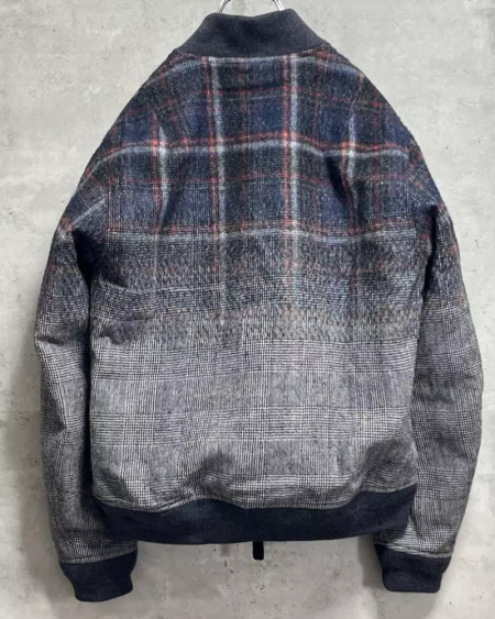 Taakk Ma-1 Gradient Glen Check Grey Jacket