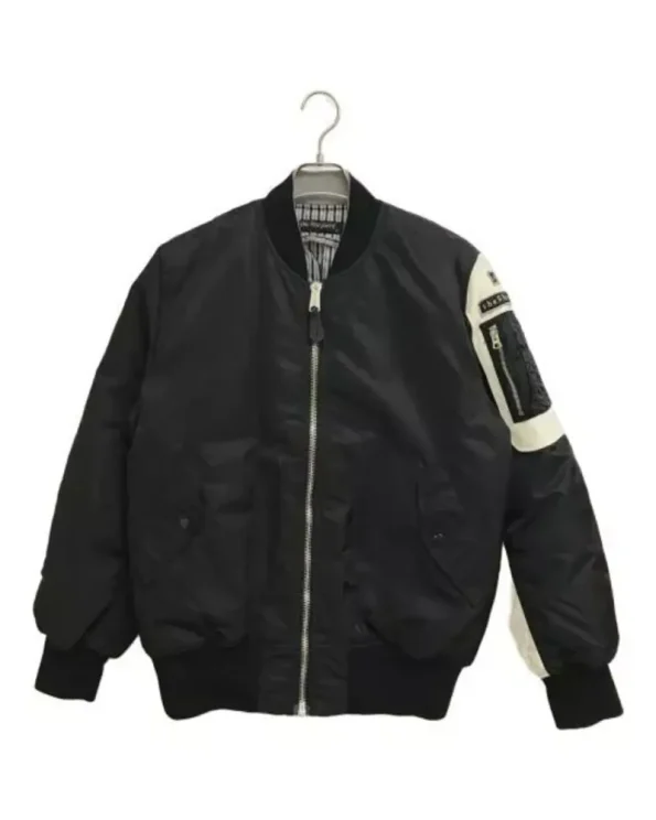 The Shepherd Ma-1 Black And White Flight Jacket