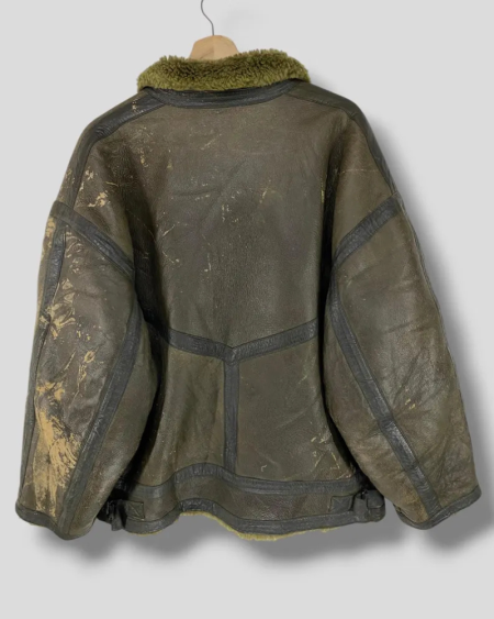Very Rare Vintage 70s Issey Miyake Mouton Leather B-3 Sheepskin Jacket