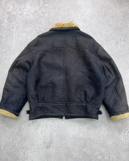 Vintage Air Force 90's Black Sheepskin Shearling B-3 Jacket