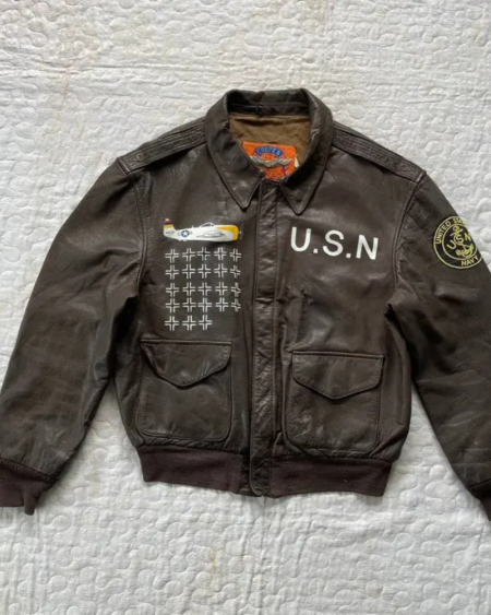Vintage Custom Type A2 By Cooper D-day Brown Jacket