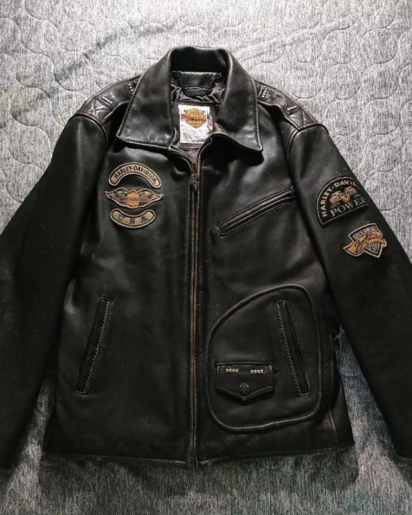 Vintage Harley-davidson A-2 Riders Black Leather Jacket