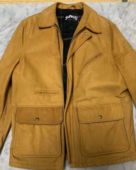 Vintage Schott Shot A-2 Yellow Leather Jacket