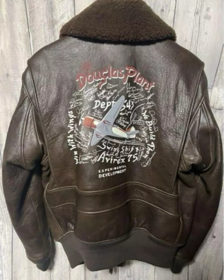 Avirex G-1 Sheepskin Removable Boa Leather Flight Jacket