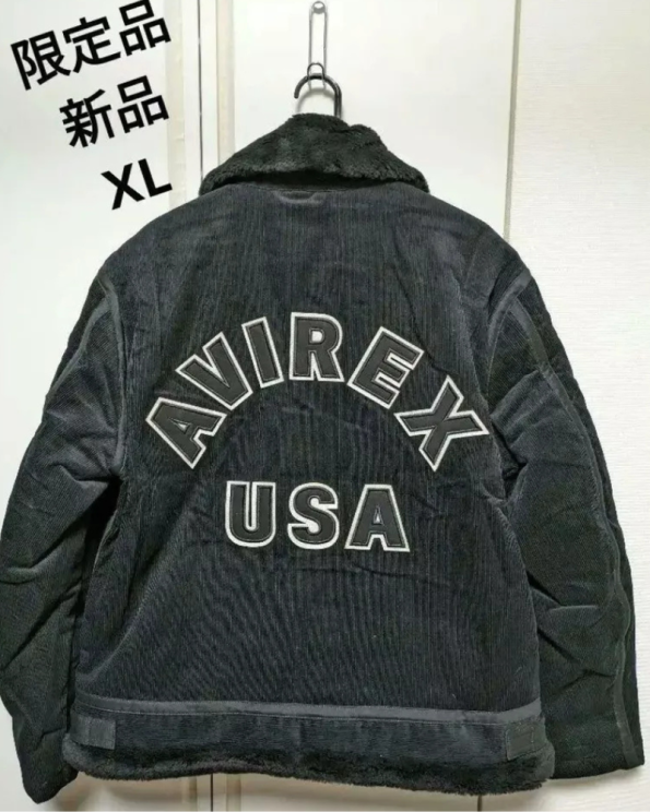 Avirex Usa B-3 Black Corduroy Flight Jacket