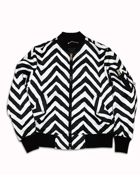 Diesel G Soledad Ma-1 Black And White Bomber Jacket